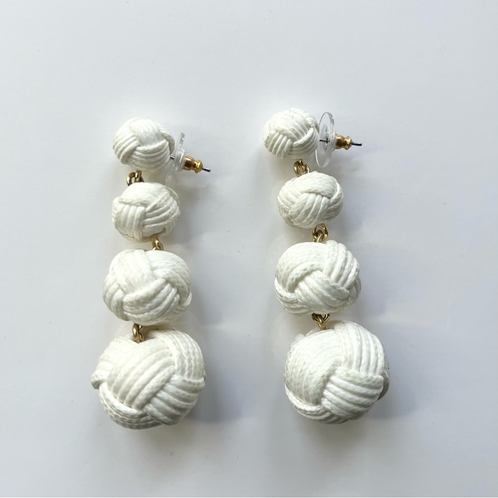 J. Crew White Spring Knot Earrings